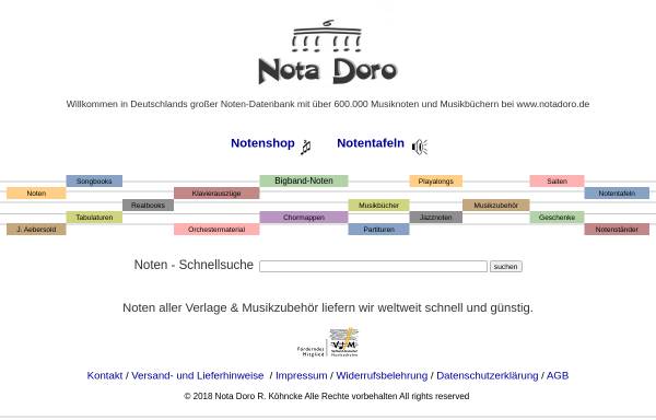 Vorschau von www.notadoro.de, Nota Doro D. & R. Köhncke GbR