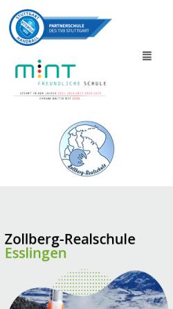 Vorschau der mobilen Webseite www.zrs-es.de, Zollberg Realschule