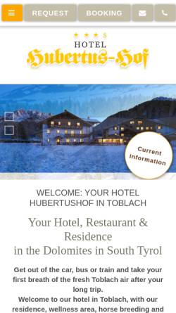 Vorschau der mobilen Webseite www.hotelhubertushof.it, Hotel und Residence Hubertushof