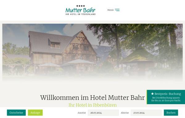 Vorschau von www.mutterbahr.de, Hotel Mutter Bahr