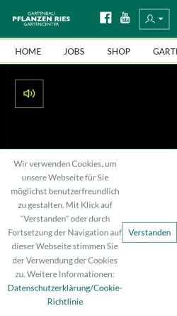 Vorschau der mobilen Webseite pflanzen-ries.de, Pflanzen Ries Co KG