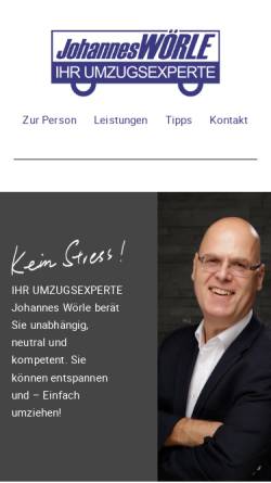 Vorschau der mobilen Webseite ihr-umzugsexperte.de, Johannes Wörle