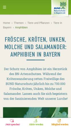Vorschau der mobilen Webseite www.amphibien.bund-naturschutz.de, Bund Naturschutz in Bayern e.V.
