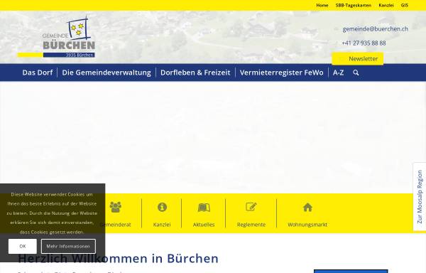 Vorschau von www.buerchen.ch, Bürchen Tourismus