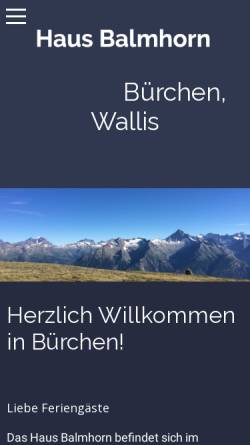 Vorschau der mobilen Webseite www.ferien-wallis.ch, Ferienwohnung Balmhorn