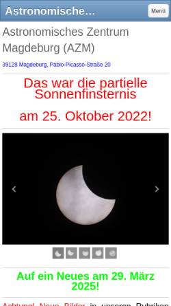 Vorschau der mobilen Webseite astronomiezentrum.jimdo.com, Astronomisches Zentrum Magdeburg