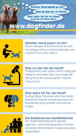Vorschau der mobilen Webseite www.dogfinder.de, Dogfinder
