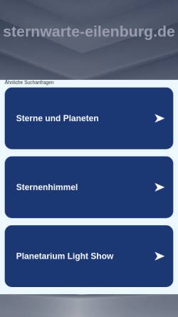 Vorschau der mobilen Webseite www.sternwarte-eilenburg.de, Sternwarte und Planetarium Eilenburg
