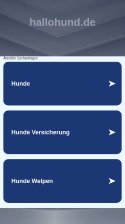 Vorschau der mobilen Webseite www.hallohund.de, Hallo Hund