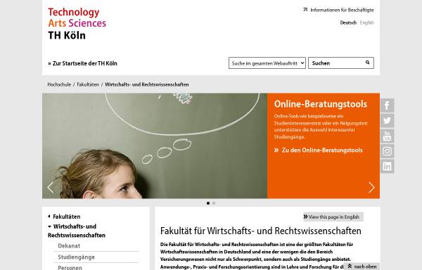 Vorschau von www.f04.fh-koeln.de, Fakultät für Wirtschaftswissenschaften (F04)