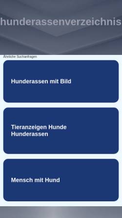Vorschau der mobilen Webseite www.hunderassenverzeichnis.de, HunderassenVerzeichnis.de