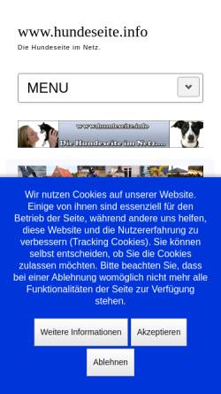 Vorschau der mobilen Webseite www.hundeseite.info, Die Hundeseite im Netz