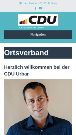 Vorschau der mobilen Webseite cdu-urbar.de, CDU Ortsverband Urbar