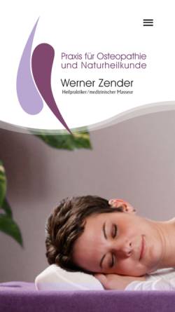 Vorschau der mobilen Webseite www.osteopathie-zender.de, Praxis für Naturheilkunde, Osteopathie und Massagen