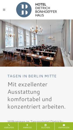 Vorschau der mobilen Webseite www.hotel-dietrich-bonhoeffer.de, Dietrich-Bonhoeffer-Haus