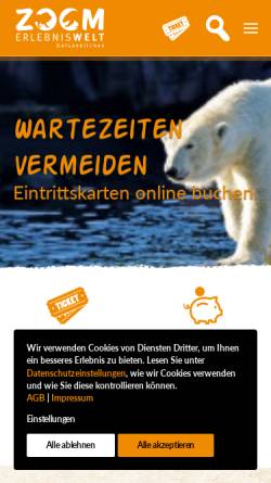 Vorschau der mobilen Webseite www.zoom-erlebniswelt.de, Ruhr Zoo