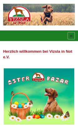 Vorschau der mobilen Webseite vizsla-in-not.eu, Vizsla in Not e.V.
