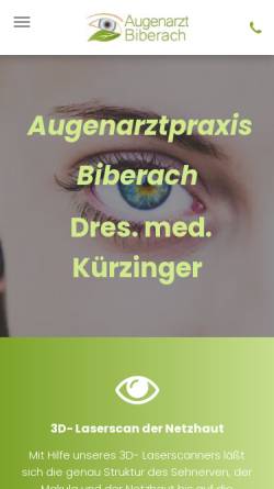 Vorschau der mobilen Webseite www.dres-kuerzinger.de, Praxisgemeinschaft Dres. med. Kürzinger