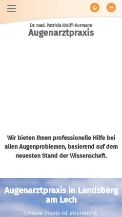 Vorschau der mobilen Webseite www.augen-landsberg.de, Wolff-Kormann, Dr. med. Patricia