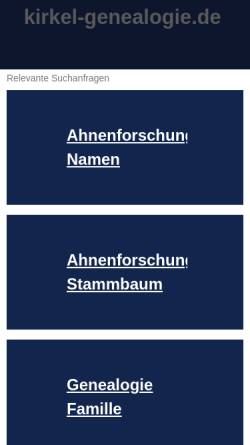 Vorschau der mobilen Webseite www.kirkel-genealogie.de, Arbeitskreis Heimat- und Familienforschung im Heimat- und Verkehrsverein e.V.