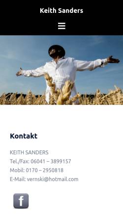 Vorschau der mobilen Webseite www.keith-sanders.de, Sanders-Vereen, Keith