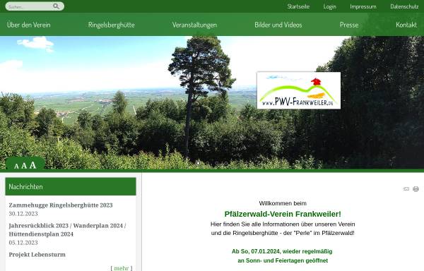 Vorschau von www.pwv-frankweiler.de, Pfälzerwaldverein Frankweiler