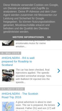 Vorschau der mobilen Webseite renault-4.blogspot.com, Renault R4 · 2009: 50 Jahre R4