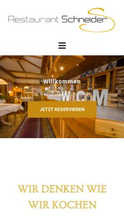 Vorschau der mobilen Webseite www.schneider-dernbachtal.de, Hotel Dernbachtal und Restaurant Schneider