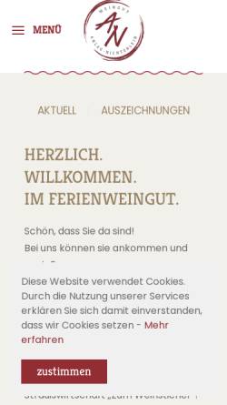 Vorschau der mobilen Webseite www.ferienweingut-nichterlein.de, Ferienweingut Nichterlein