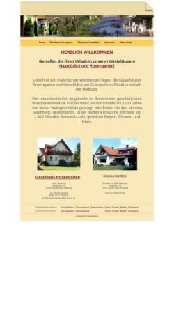 Vorschau der mobilen Webseite www.rosengarten-gaestehaus.de, Gästehäuser Haardtblick und Rosengarten