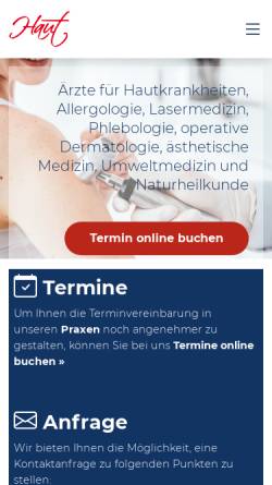 Vorschau der mobilen Webseite www.hautarzt-cramer-gelsenkirchen.de, Hautarztpraxis Drs. Cramer