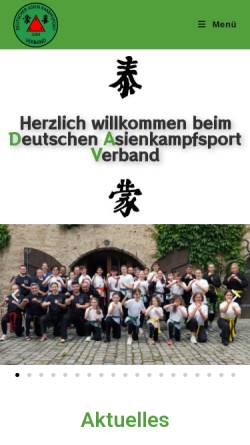 Vorschau der mobilen Webseite www.deutscher-asien-kampfsport-verband.de, Deutscher Asien Kampfsport Verband