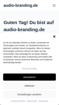 Vorschau der mobilen Webseite audio-branding.de, Studentenprojekt Audio-branding.de