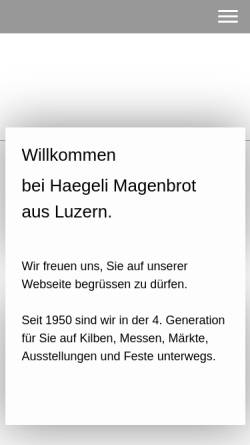 Vorschau der mobilen Webseite www.haegeli.ch, Hägeli Magenbrot