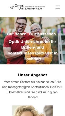 Vorschau der mobilen Webseite www.unternaehrer-optik.ch, Optik Unternährer