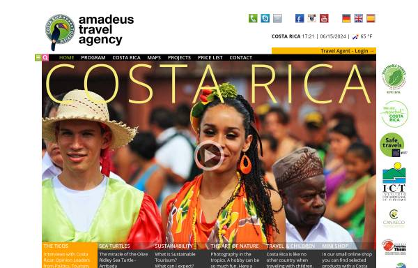 Vorschau von www.amadeus.co.cr, Amadeus Travel