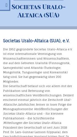 Vorschau der mobilen Webseite www.s-u-a.de, Societas Uralo-Altaica