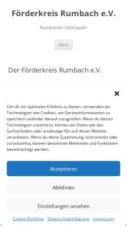 Vorschau der mobilen Webseite www.rumbacher-salztrippler.de, Förderkreis Rumbach e.V.