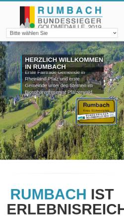Vorschau der mobilen Webseite www.rumbach-pfalz.de, Rumbach