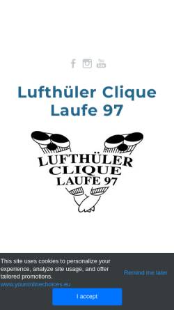 Vorschau der mobilen Webseite www.lufthueler.ch, Lufthüler-Clique Laufen