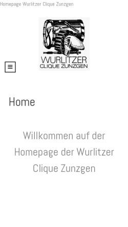 Vorschau der mobilen Webseite www.wurlitzer-clique.ch, Wurlitzer-Clique Zunzgen