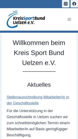 Vorschau der mobilen Webseite www.ksb-uelzen.de, Kreissportbund Uelzen e.V.