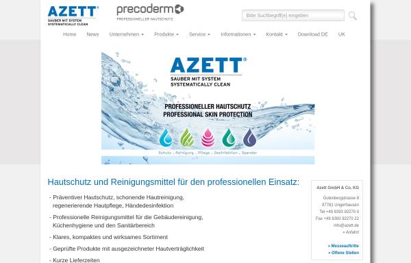 Vorschau von www.azett.de, Azett Seifenfabrik GmbH