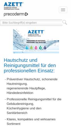 Vorschau der mobilen Webseite www.azett.de, Azett Seifenfabrik GmbH