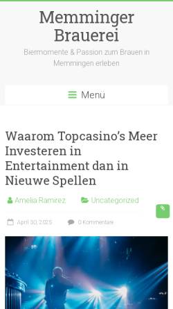 Vorschau der mobilen Webseite www.memminger-brauerei.de, Memminger Brauerei GmbH