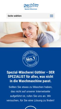Vorschau der mobilen Webseite guethler.com, Wäscherei Güthler - Spezialwäscherei und Mattenservice