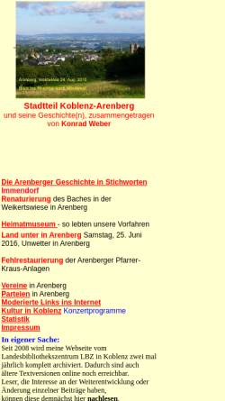 Vorschau der mobilen Webseite www.arenberg-info.de, Arenberg
