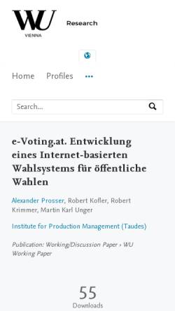 Vorschau der mobilen Webseite epub.wu-wien.ac.at, e-Voting.at : Entwicklung eines Internet-basierten Wahlsystems für öffentliche Wahlen