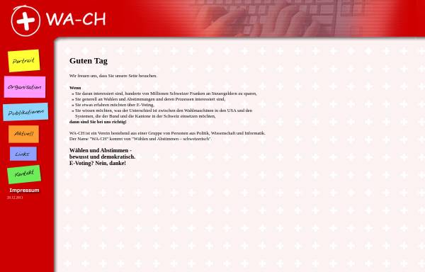 Vorschau von www.wach.ch, WA-CH (Wählen und Abstimmen - bewusst und demokratisch.)