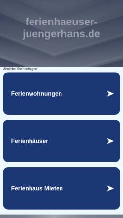 Vorschau der mobilen Webseite www.ferienhaeuser-juengerhans.de, Ferienhäuser Jüngerhans